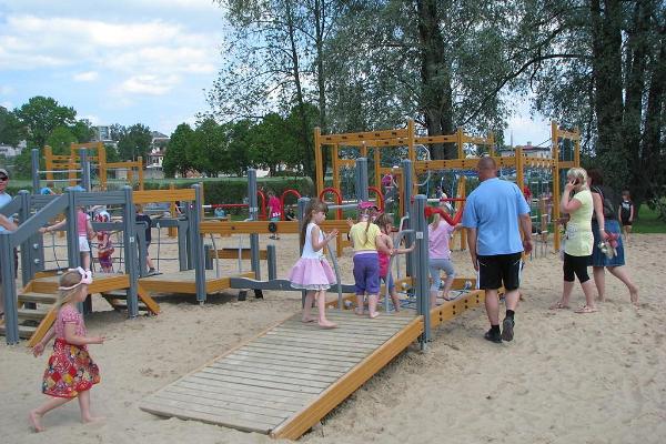 Playground on the beach at Lake Viljandi
