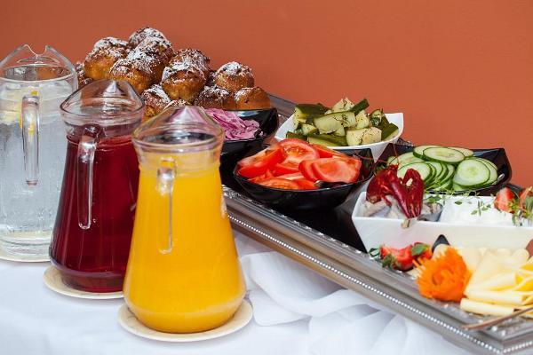 Choice of breakfast - juices and various salads