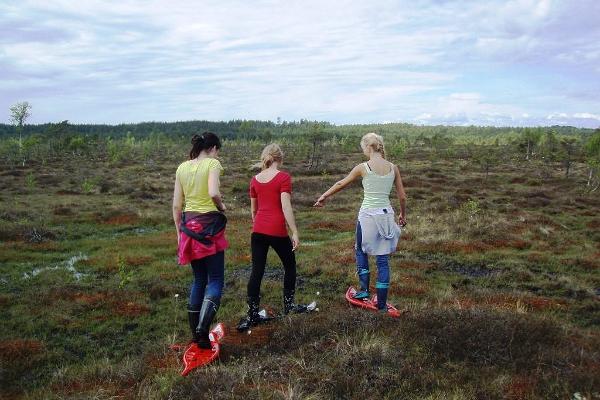 Moorschuhwanderung von "Seikle Vabaks" im Hochmoor Rääma