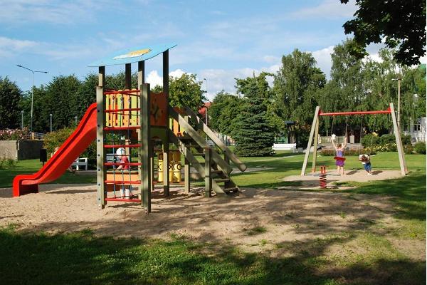 Children’s playground on Posti Street in Haapsalu.