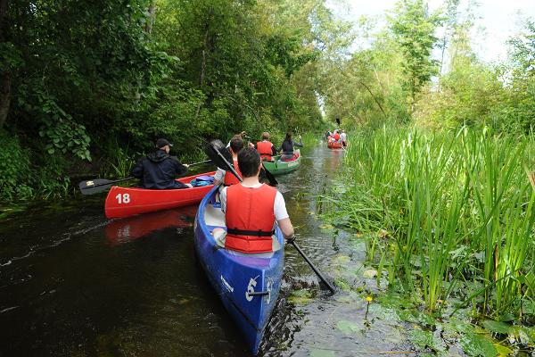 On a canoe in the "jungle" of the River Kõpu