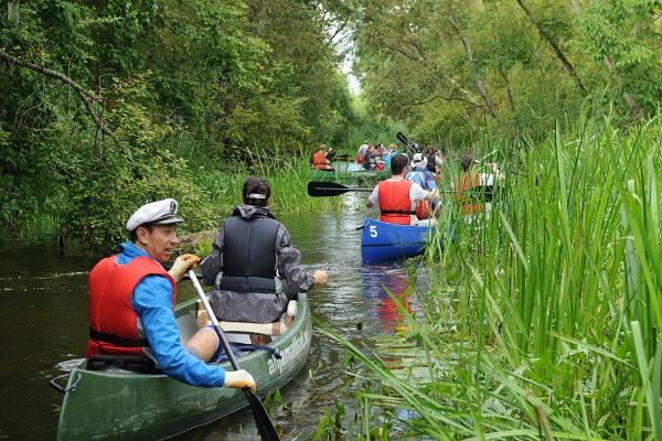 On a canoe in the "jungle" of the River Kõpu