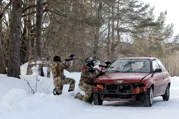 Motor-paintball in Tallinn, at a former Russian military unit