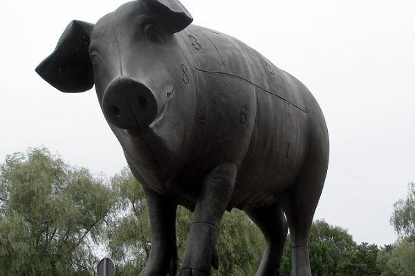 Скульптура "Бронзовая свинья"