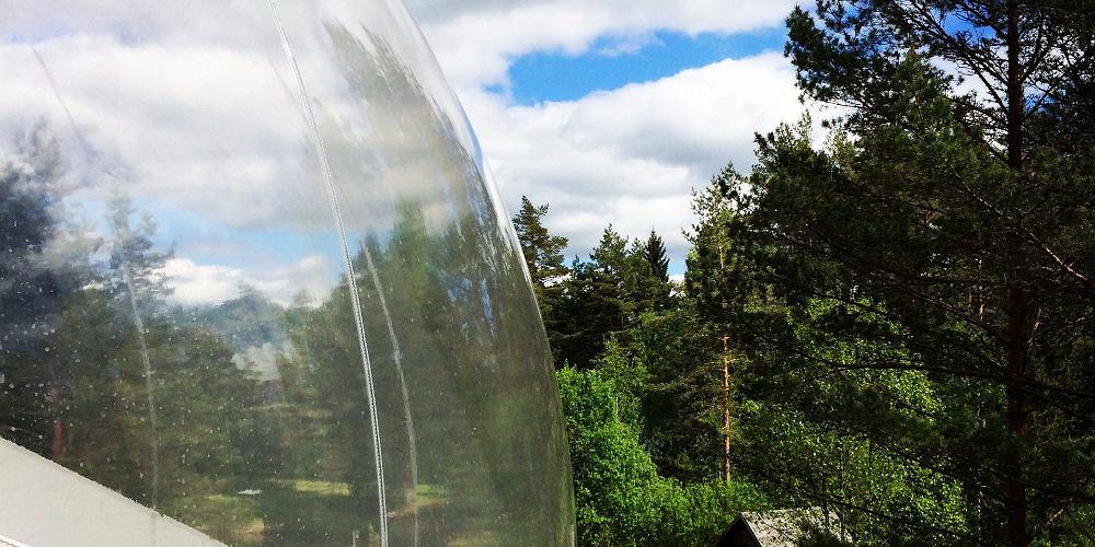 A bubble tent provides a unique hotel accommodation alternative. 