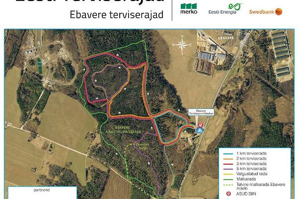 Ebavere Tervisespordikeskuse jooksu- ja suusarajad