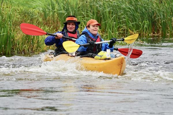 Canoeing on the border of the European Union