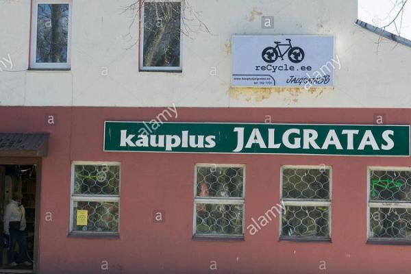 Myymälän "Jalgratas" pyörävuokraamo Tartossa