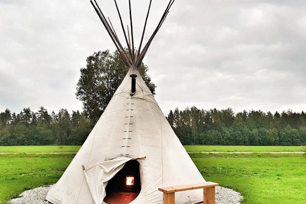 Indianbyns tepee-bastu