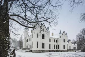 Schloss Alatskivi in einem schneereichen Winter