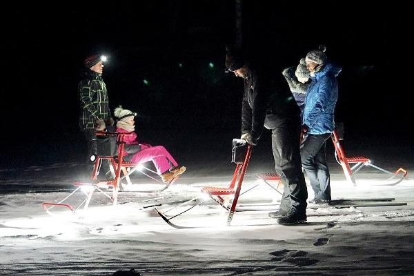 Lighted kicksled hike in Taevaskoda