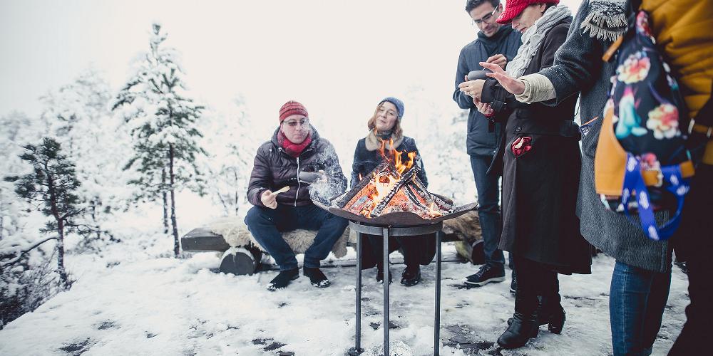 Winter-Picknick mitten in der Natur