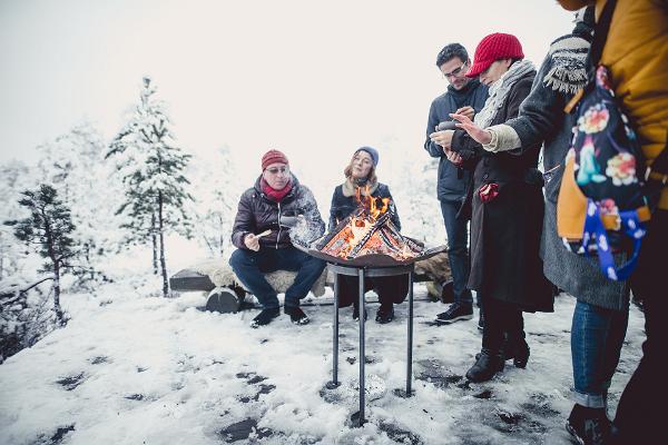 Winter-Picknick mitten in der Natur