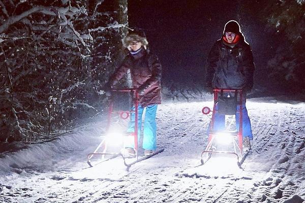 Lighted kicksled hike in Taevaskoda