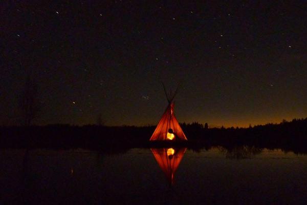 Canoe hike and a night in an Indian tepee