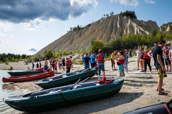 Canoe, raft and inflatable raft trips in Rummu quarry