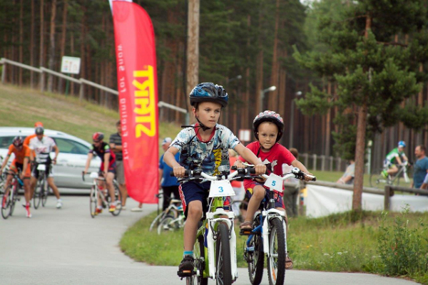 Fahrradwege im Kiefernwald am Gesundheitssportzentrum Jõulumäe