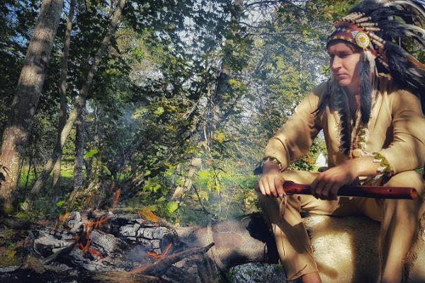 Das große Tipi im Indianerdorf des Ferienbauernhofs Jõe