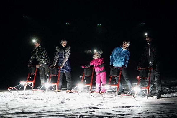 Lichtschlittenausflug in Taevaskoja