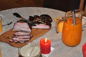 Mooska sauna smoked meat and talvõvõi (local butter)