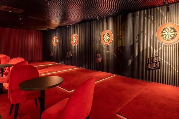 Lucky Loore sports bar's darts stage