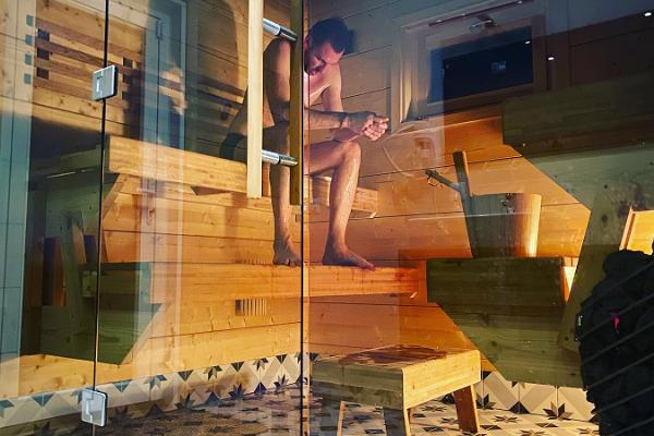 Karukella-lomatalon sauna ja saunavieras
