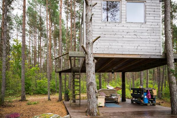 Huset uppe i träd på Ösel