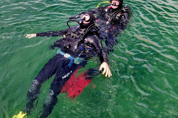 Diving at Lake Rummu