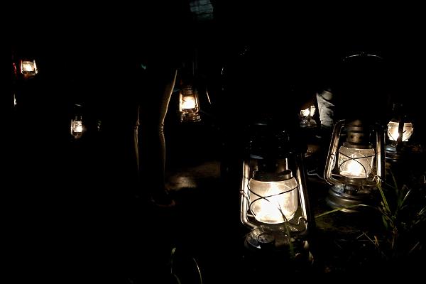 Hiking in Rummu Quarry and Ash Hill (Tuhamägi) with lanterns