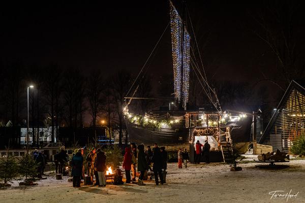 Flatbottnade båten Jõmmu i Lodjakoja temapark Julgård