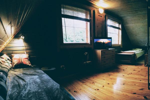 Синяя комната в доме для отдыха Lombi