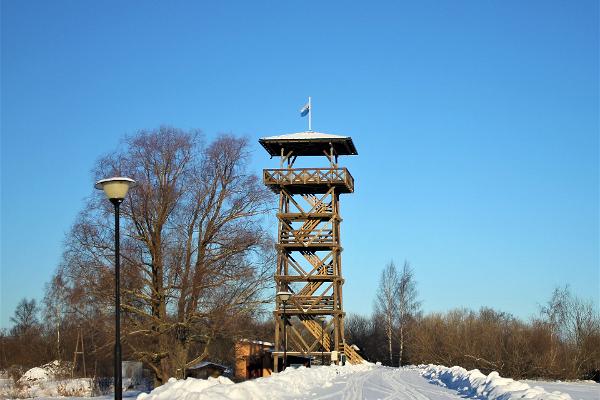 Birdwatching tower in the Räpina polder conservation area