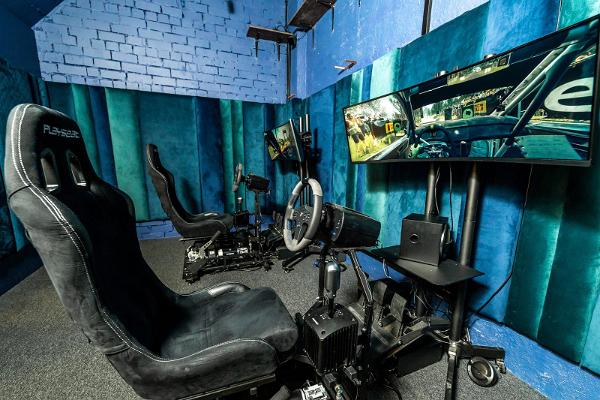 Lucky Loore sports bar's racing simulators