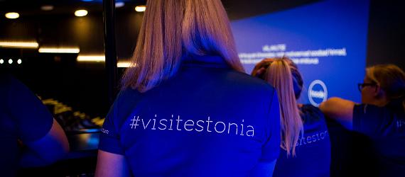 Sinine Visit Estonia logoga särk