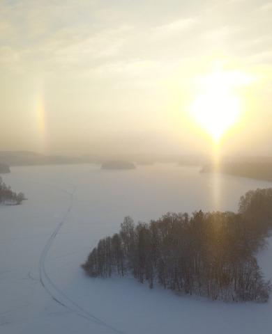 Озеро Пюхаярв зимой