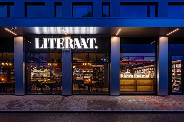 Literaat bokhandel-restaurang utifrån