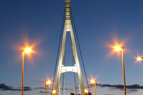 Turusild Bridge at night