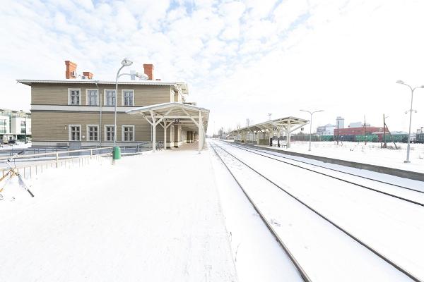 Järnvägsstationen i Tartu på vintern