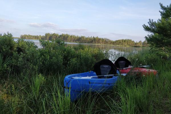 Canoeing on Lake Tänavjärv or Kurkse Bay from Uneallika Farm