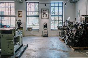 TYPA room rental and old-time printing machines