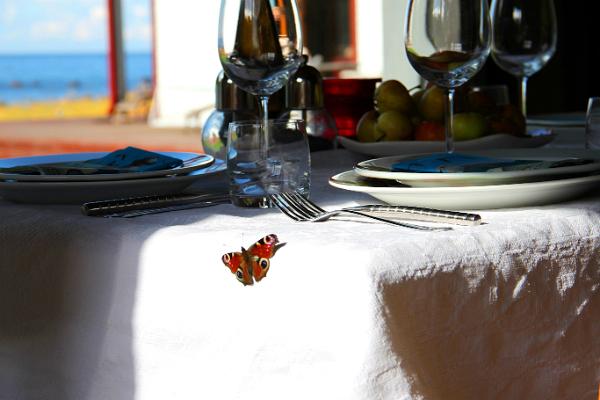 Der gedeckte Tisch im Hausrestaurant Mer-Mer