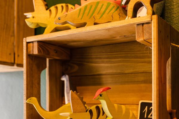 wooden toy dinosaur