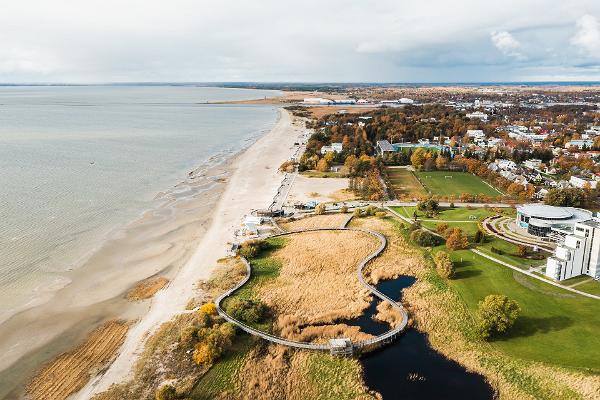 Wanderpfad auf der Strandwiese in Pärnu