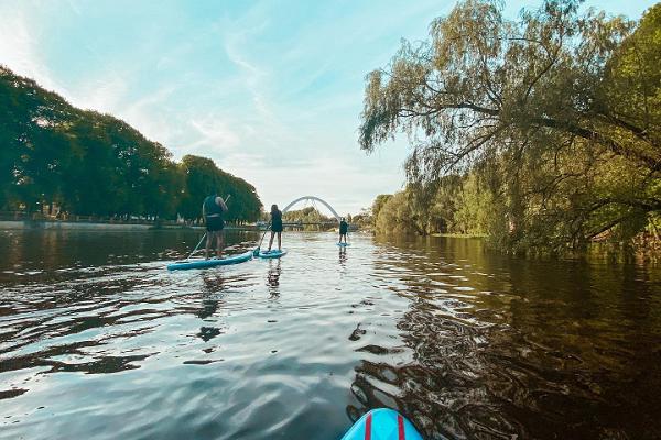 The joys of SUP board on the River Emajõgi in Tartu