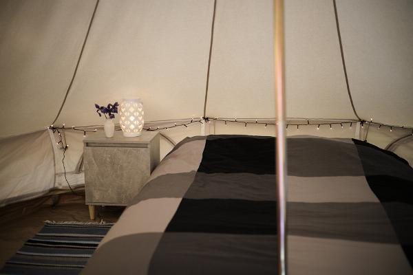 Luxurious accommodation, interior of the Rannapungerja Glamping