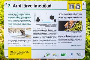 Mammals of Lake Arbi - information on the board