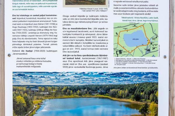 Arbi järve tähendus Elva kultuuriloos - info stendil
