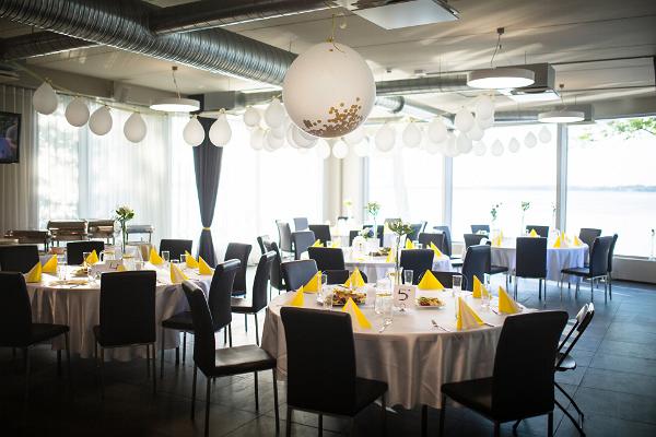 Polar Bear Café's hall decorated for a wedding