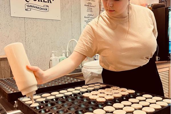 Pfannkuchencafé Kooker im Bahnhof Balti Jaam