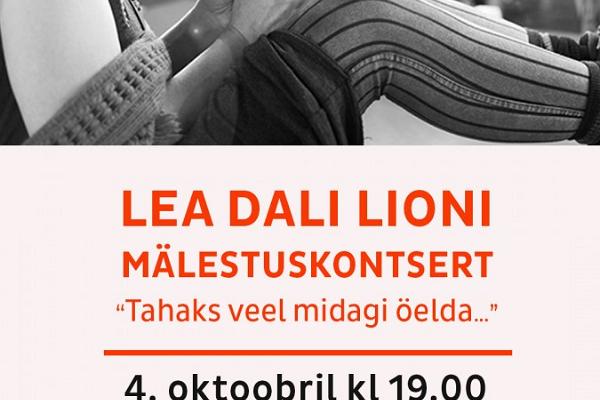 Lea Dali Lion mälestuskontserdi plakat